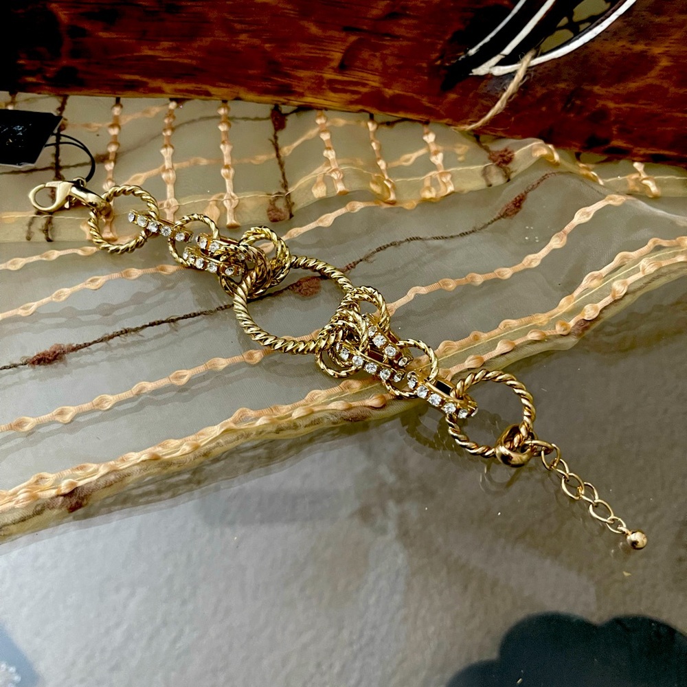 Gold and crystal bracelet